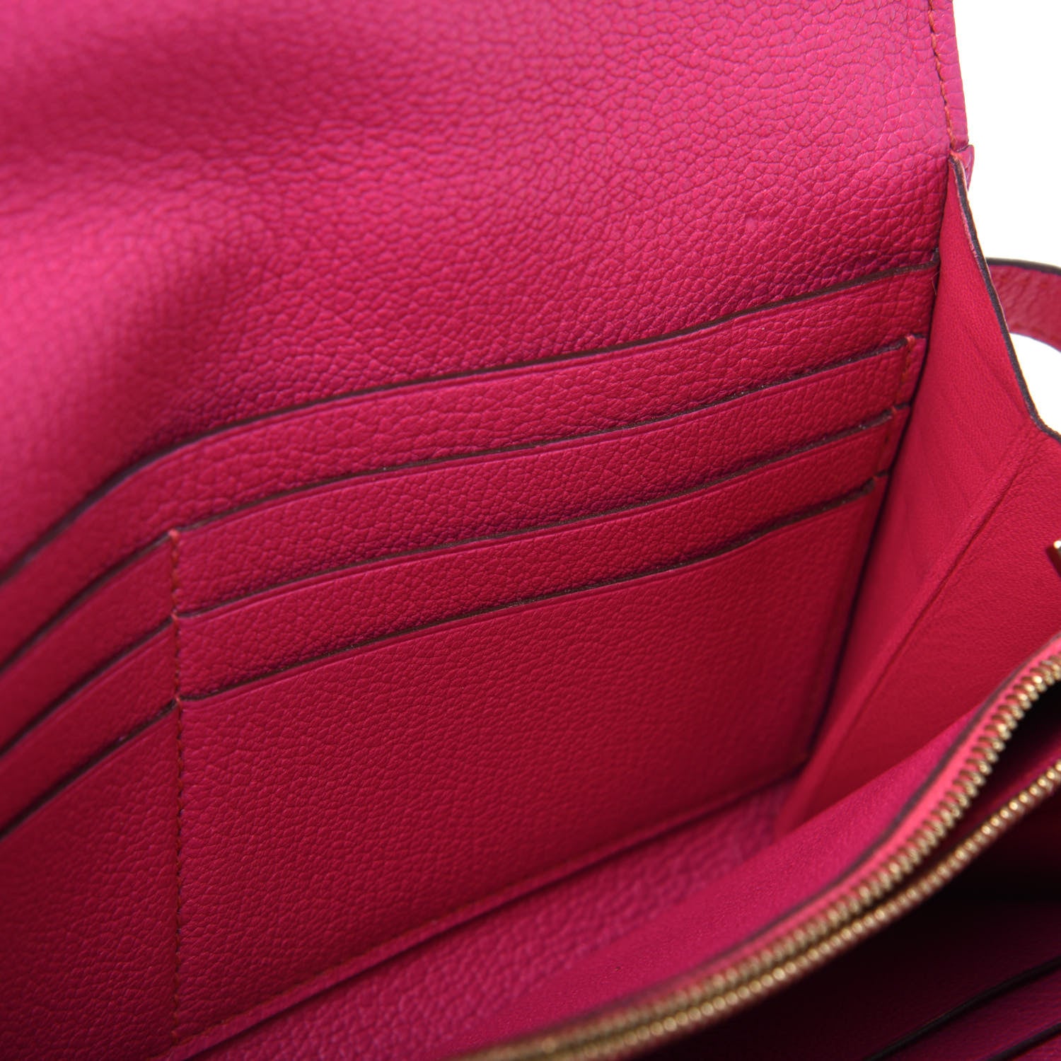 Hermes Chevre Mysore Kelly Longue Wallet Rose Shocking 10 of 21