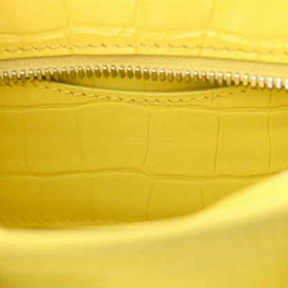 Balenciaga Calfskin Crocodile Embossed Neo Classic Hardware Nano City Crossbody Light Yellow 6 of 16