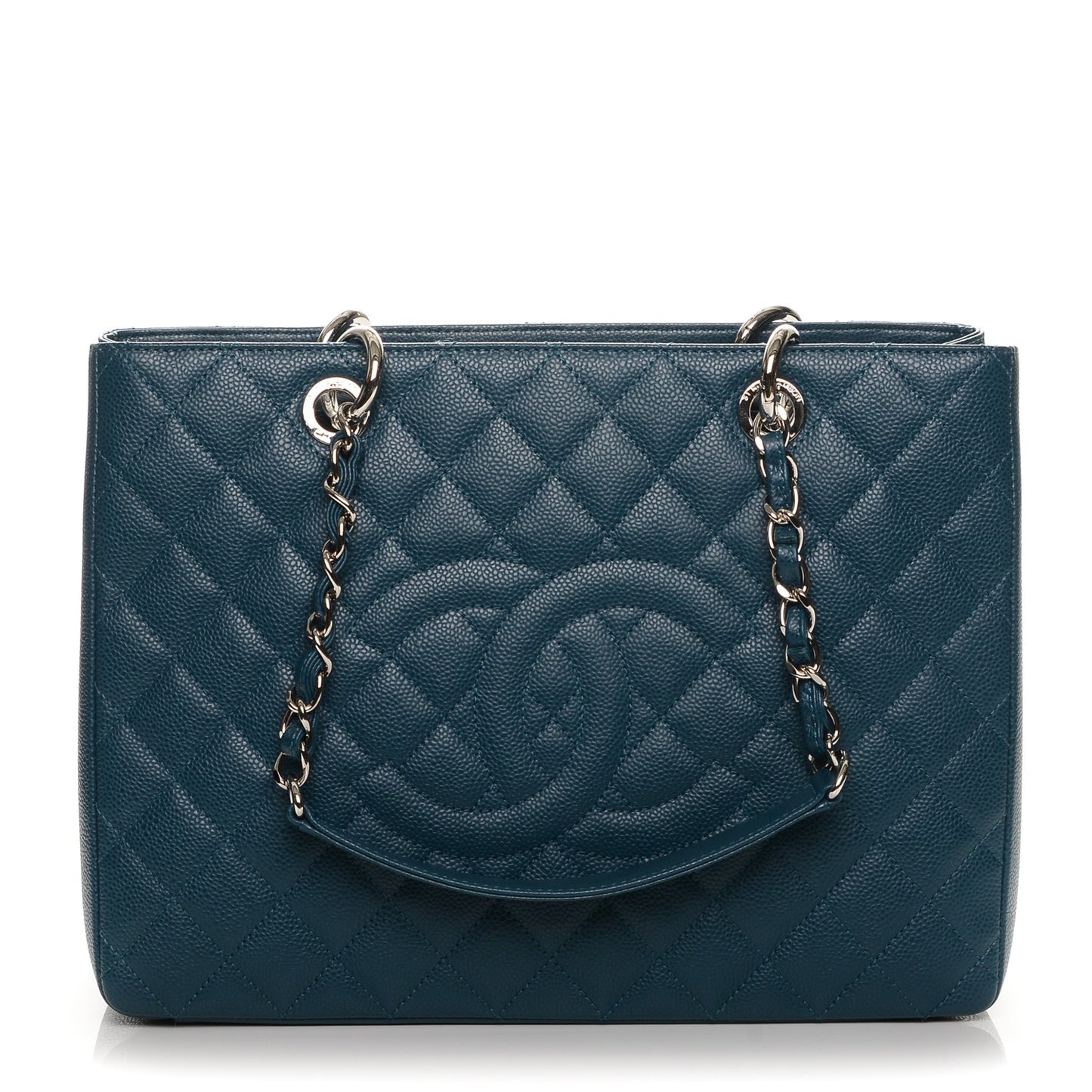 Caviar Quilted Grand Shopping Tote GST Dark Blue