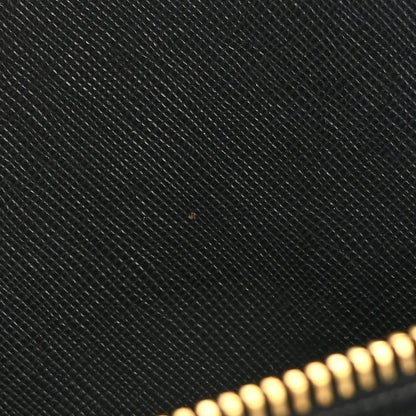 Prada Saffiano Metal Continental Flap Wallet Black White 9 of 9
