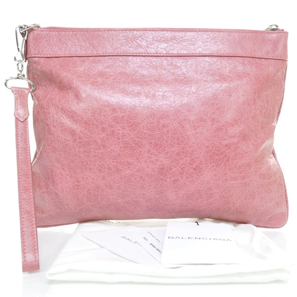 Agneau Giant Flat Handle Clutch Framboise