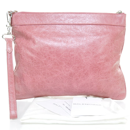 Balenciaga Agneau Giant Flat Handle Clutch Framboise 2 of 8