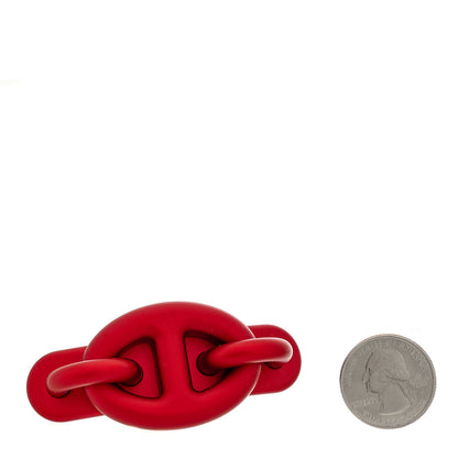 Hermes Matte Aluminium Tri Maillon PM Hair Clip Rouge De Coeur 2 of 4
