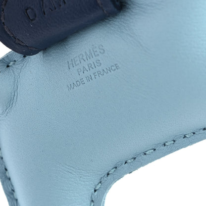 Hermes Milo Lambskin Grigri Rodeo Horse Bag Charm PM Celeste Bleu De Malte Kraft 4 of 5