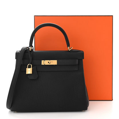 Hermes Togo Kelly Retourne 28 Black 10 of 10
