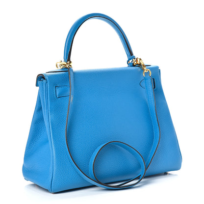 Hermes Togo Kelly Retourne 28 Bleu Zanzibar 2 of 12