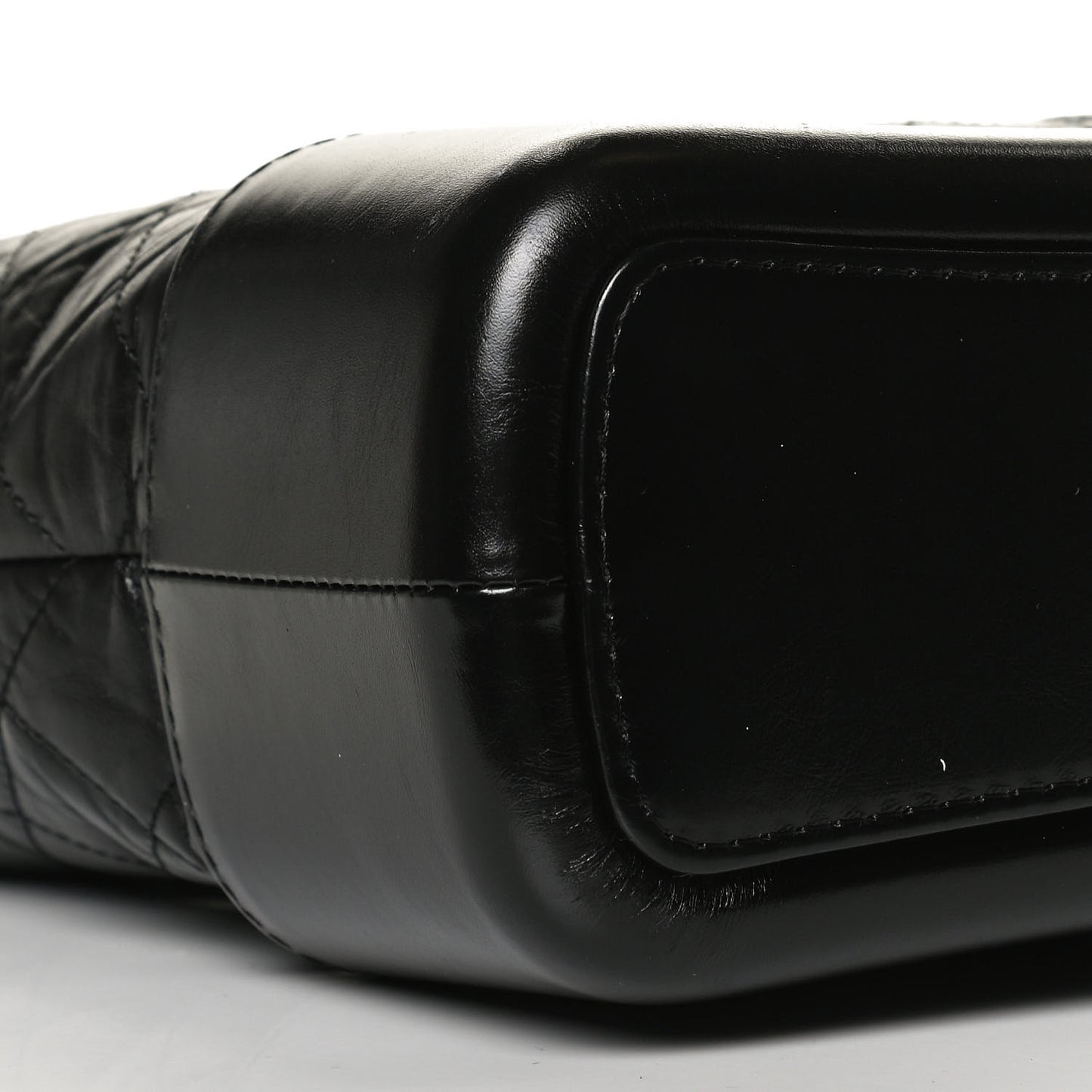 Aged Calfskin Quilted Medium Gabrielle Hobo Black