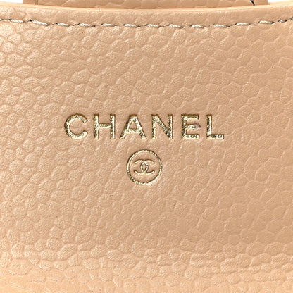Chanel Caviar Quilted Flap Card Holder Wallet Beige 6 of 9
