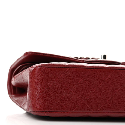 Chanel Caviar Quilted Medium Double Flap Dark Red 9 of 10