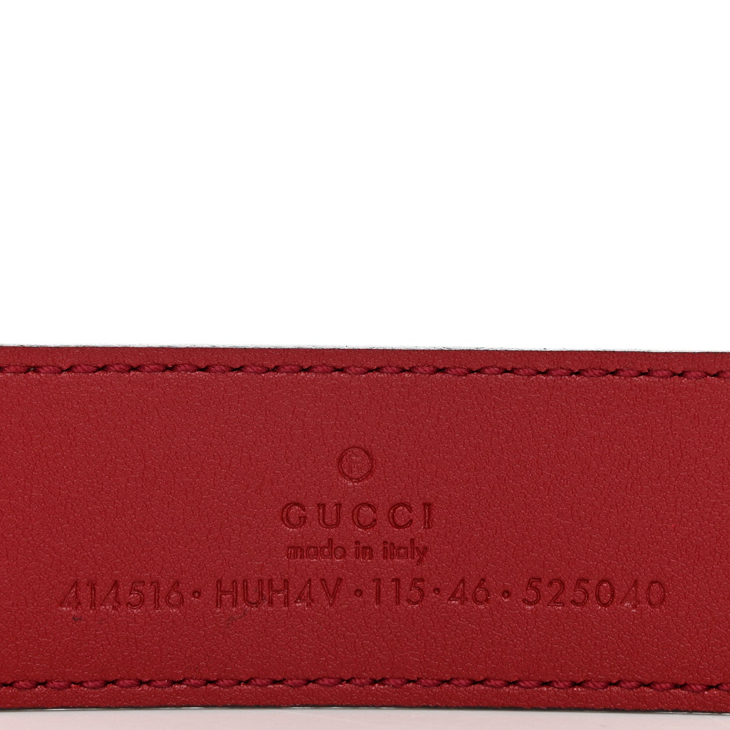 GG Supreme Monogram Plutone Calfskin Enamel Double G 30mm Belt 115 46 Beige Ebony New Cherry Red