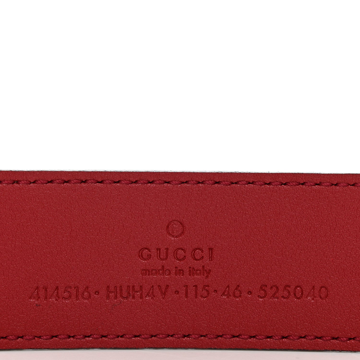 Gucci GG Supreme Monogram Plutone Calfskin Enamel Double G 30mm Belt 115 46 Beige Ebony New Cherry Red 3 of 5
