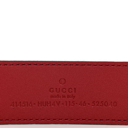 Gucci GG Supreme Monogram Plutone Calfskin Enamel Double G 30mm Belt 115 46 Beige Ebony New Cherry Red 3 of 5
