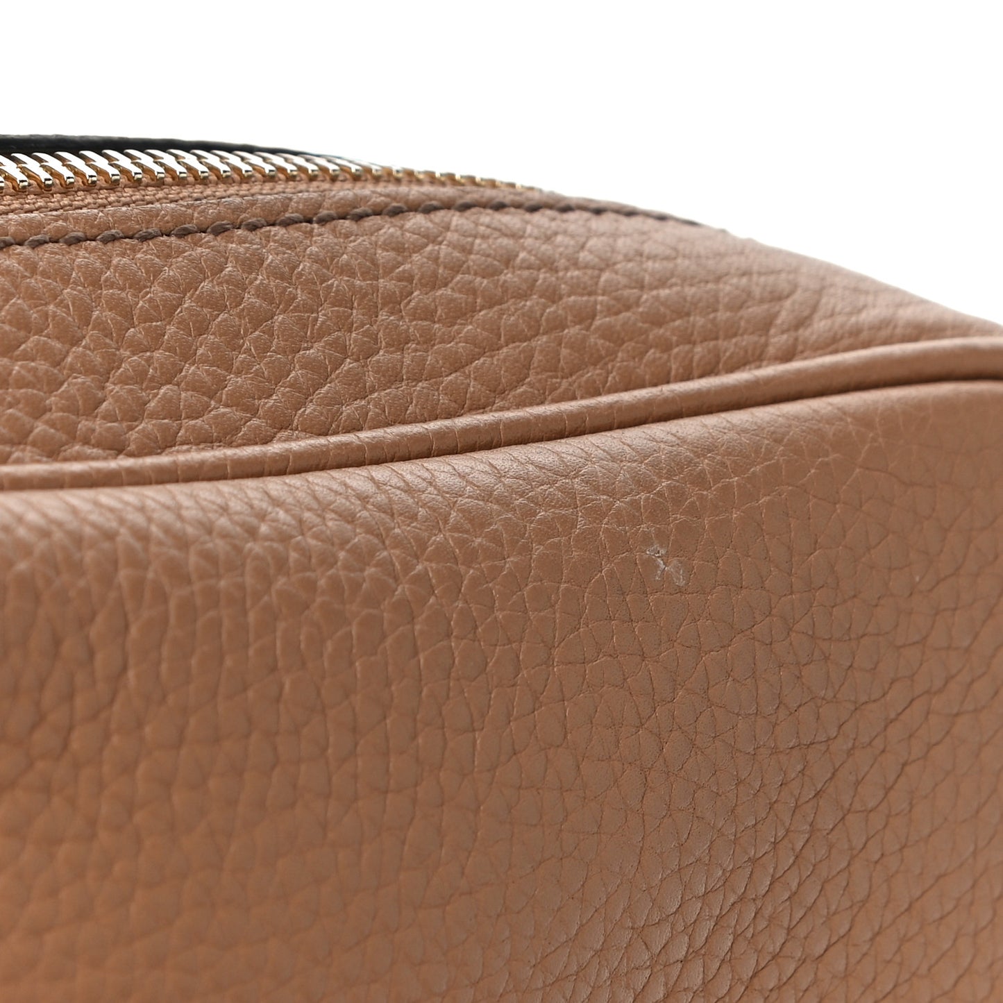 Pebbled Calfskin Small Soho Disco Bag Camelia