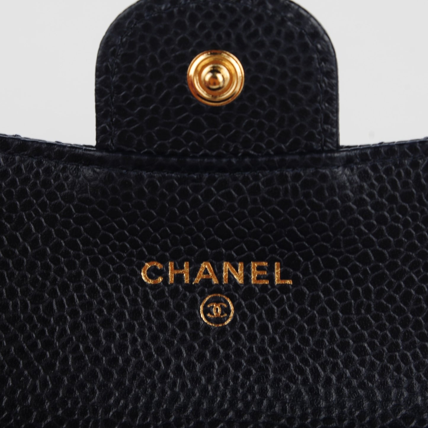 Caviar Quilted Card Holder Navy