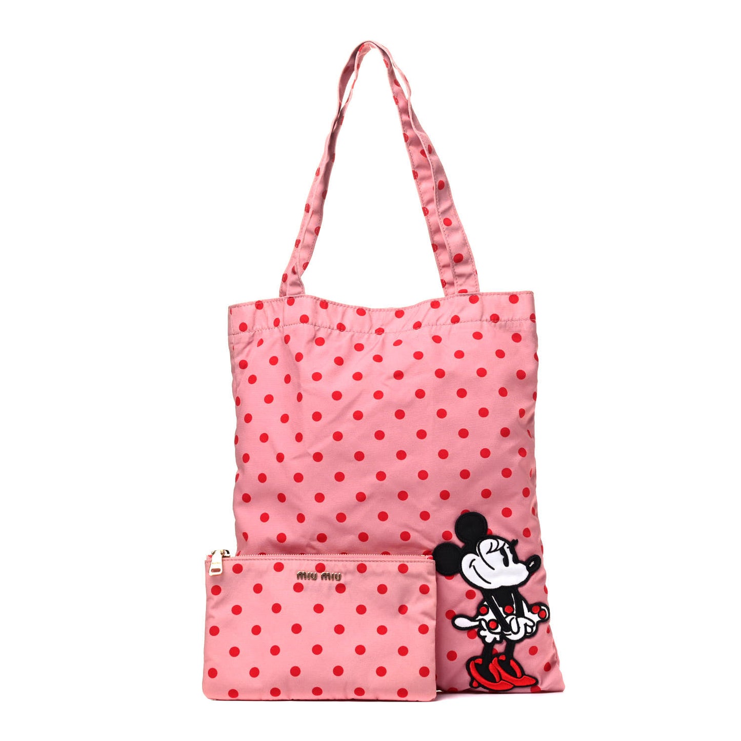 x DISNEY Faille Pois Minnie Mouse Foldable Tote Rosa Fuoco