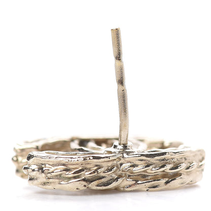 Chanel Crystal Chain CC Earrings Gold 5 of 7