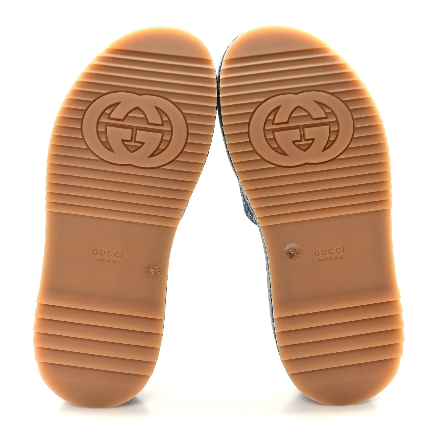 Gucci New Denim GG Monogram Angelina Platform 55mm Slide Sandals 36.5 Blue Tea 5 of 9