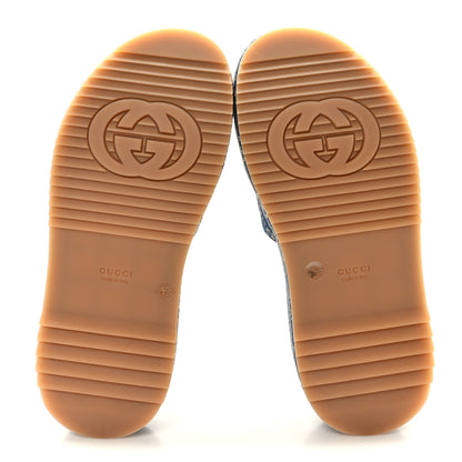 Gucci New Denim GG Monogram Angelina Platform 55mm Slide Sandals 36.5 Blue Tea 5 of 9
