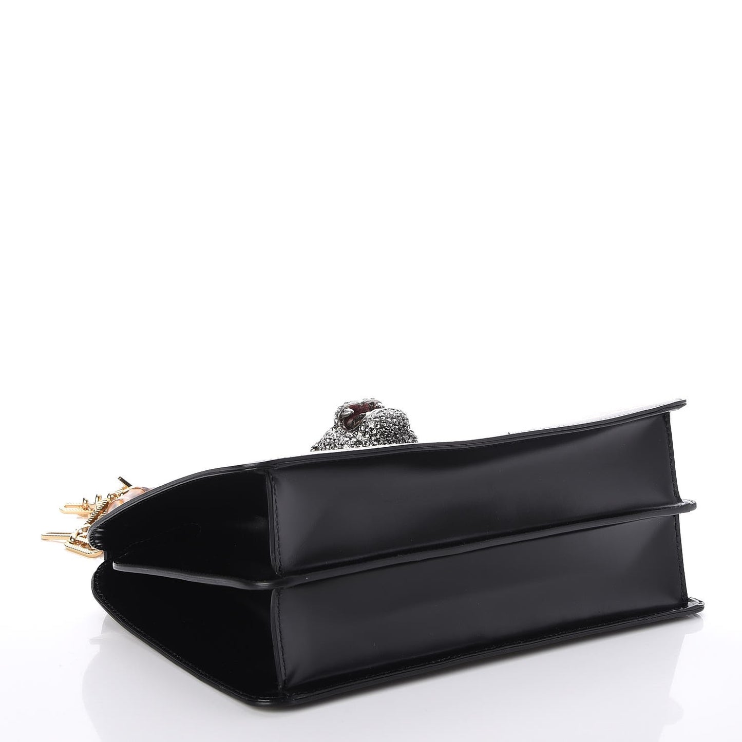 Calfskin Bamboo Medium Thiara Top Handle Bag Black