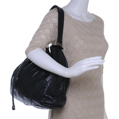 Chanel Calfskin Drawstring Bag Black 2 of 7