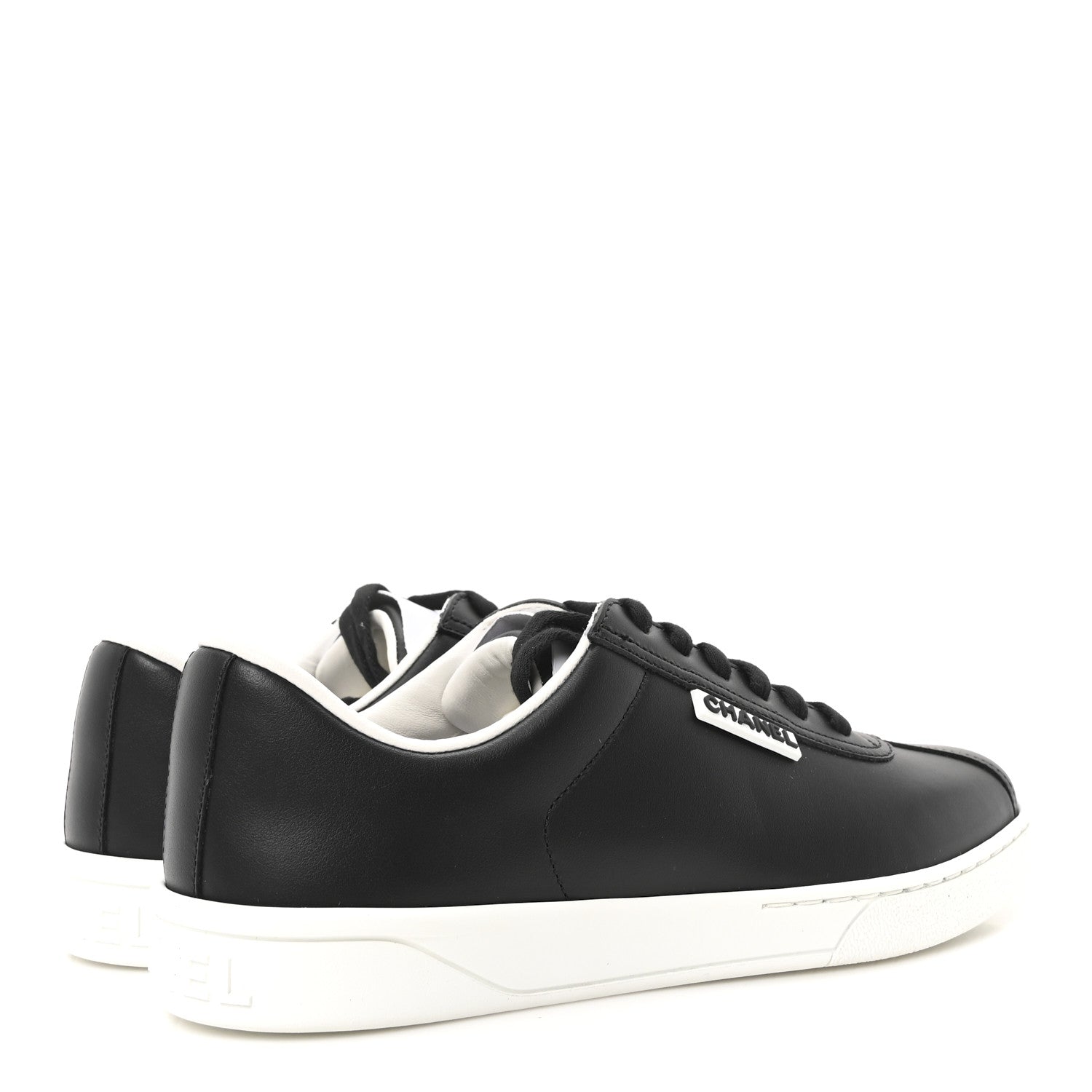 Chanel Calfskin CC Uniform Womens Sneakers 36.5 Black 4 of 9
