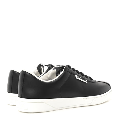 Chanel Calfskin CC Uniform Womens Sneakers 36.5 Black 4 of 9