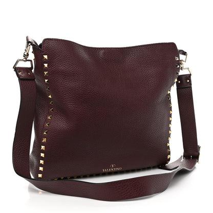 Valentino Garavani Pebbled Calfskin Large Rockstud Flip-Lock Messenger Bag Vinaccia 3 of 13