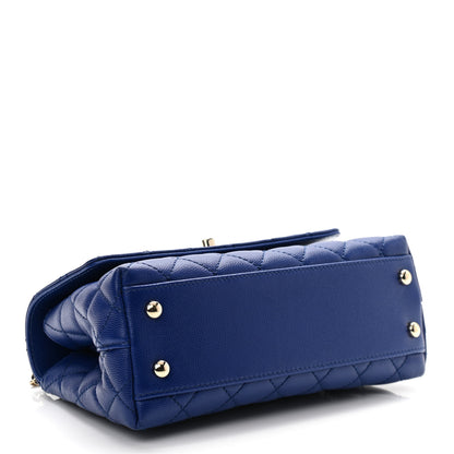 Chanel Caviar Quilted Mini Coco Handle Flap Blue 3 of 9