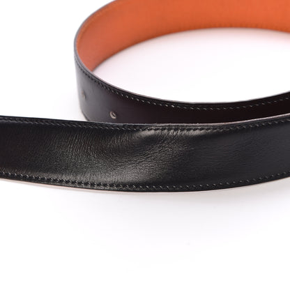 Hermes Box Togo 32mm H Belt 100 Black Orange 9 of 11