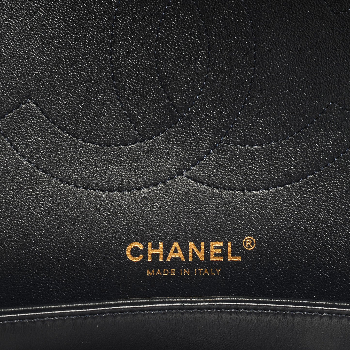 Lambskin Jumbo Double Flap Navy Blue