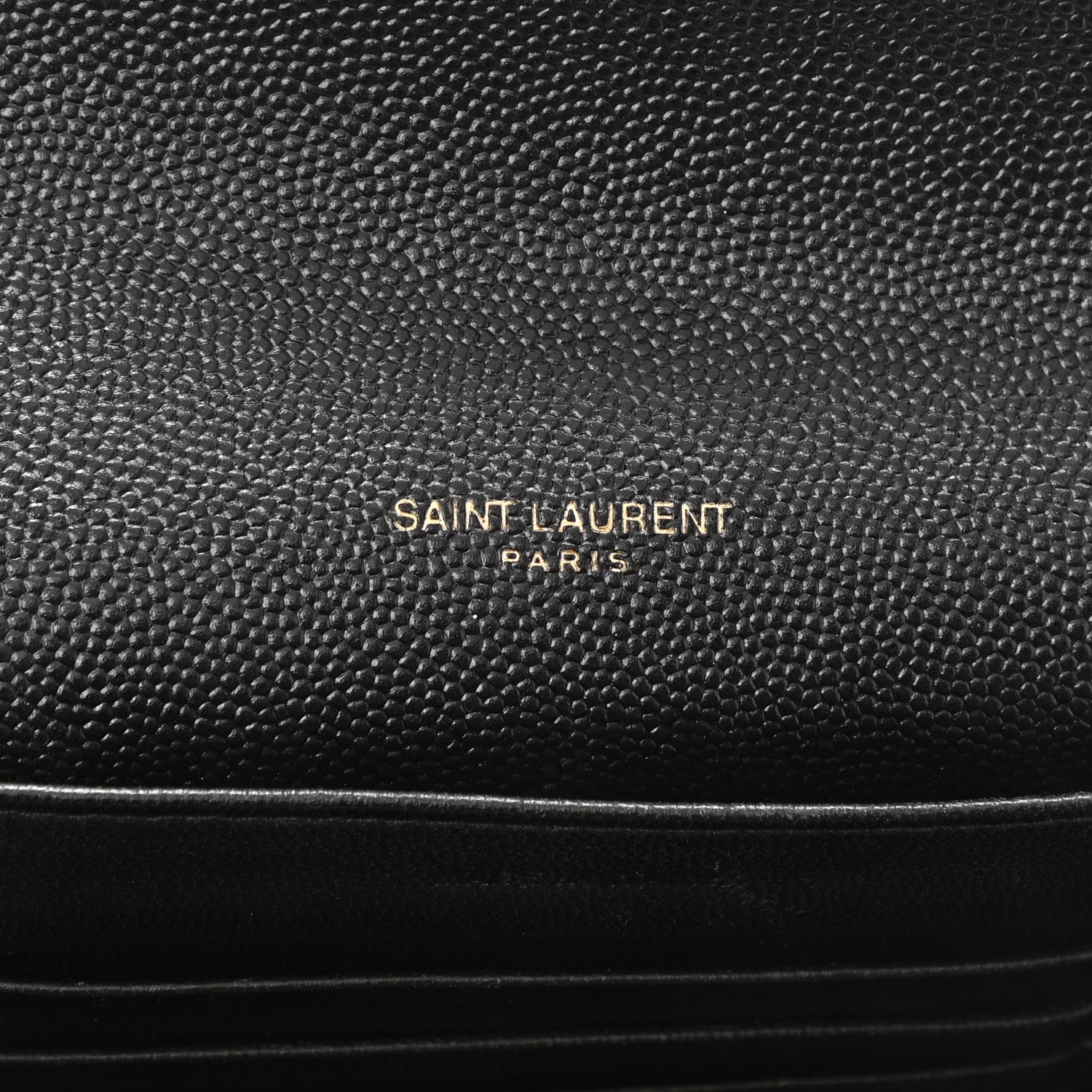 Saint Laurent Grain De Poudre Monogram Cassandra Chain Wallet Black 6 of 10