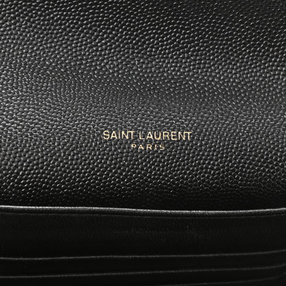 Saint Laurent Grain De Poudre Monogram Cassandra Chain Wallet Black 6 of 10