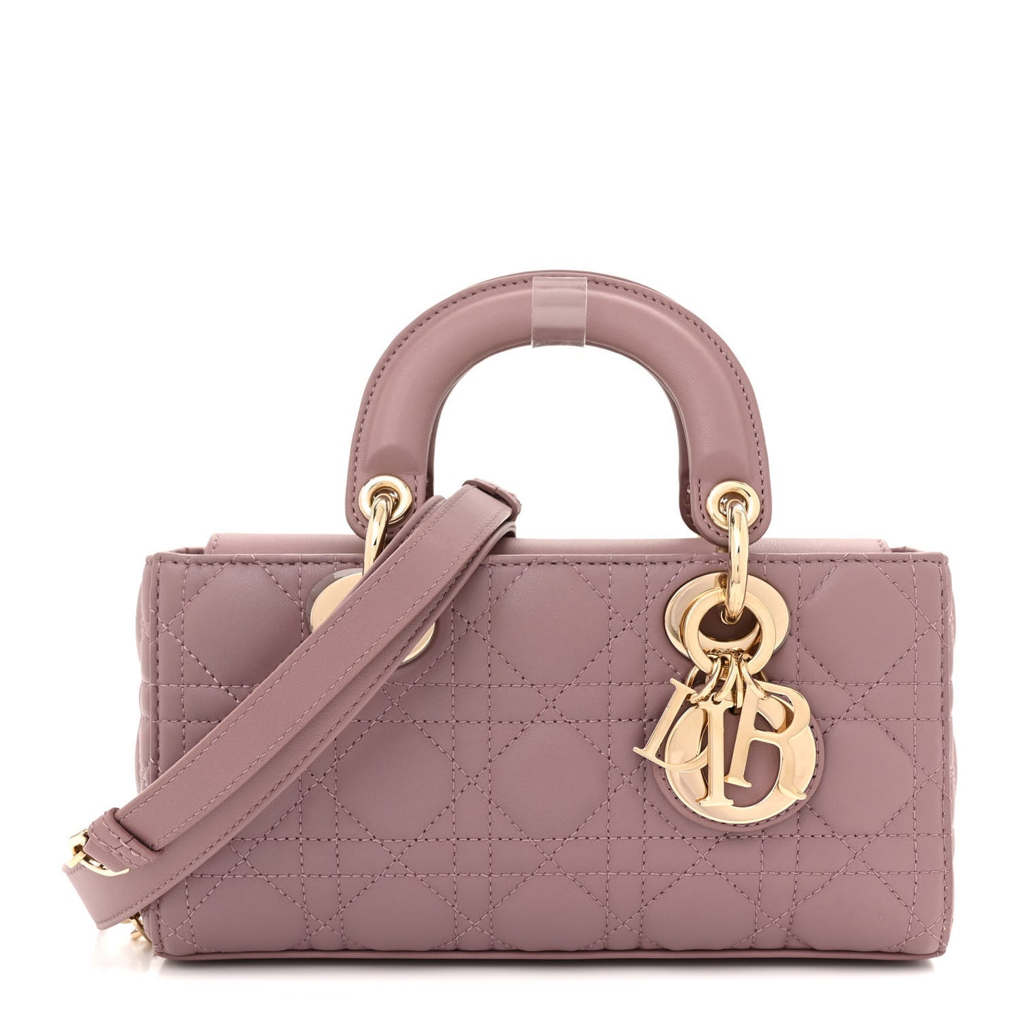 Lambskin Cannage Small Lady D-Joy Peony Pink