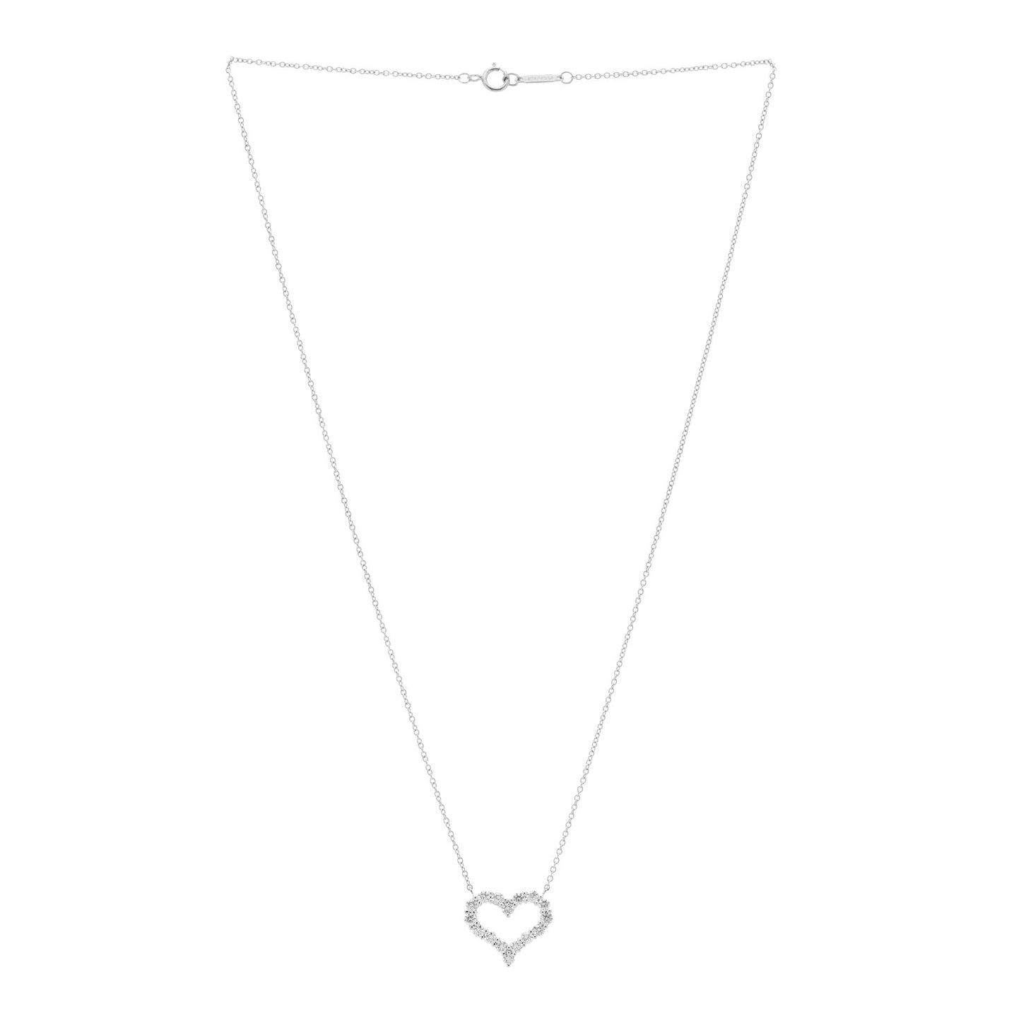 Platinum Diamond Small Heart Pendant Necklace