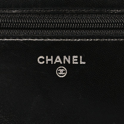Chanel Lambskin Quilted Wallet On Chain WOC Black 6 of 12