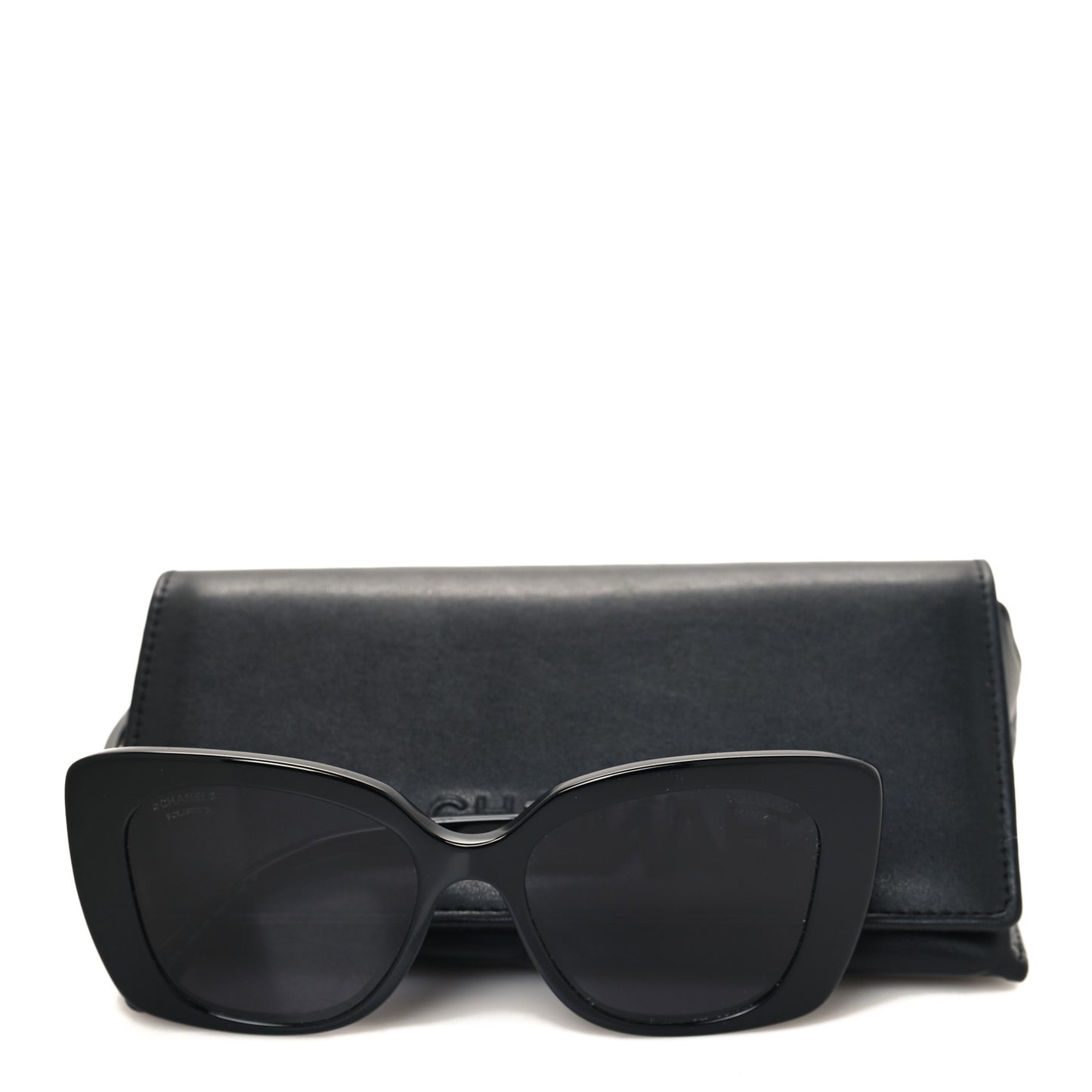 Acetate Strass Polarized Square Sunglasses 5422-B Black