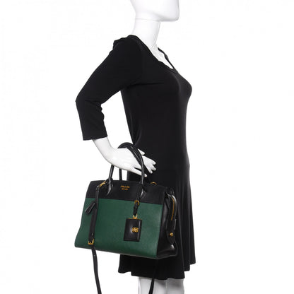 Prada Saffiano City Calf Medium Esplanade Tote Biliardo Black 2 of 15