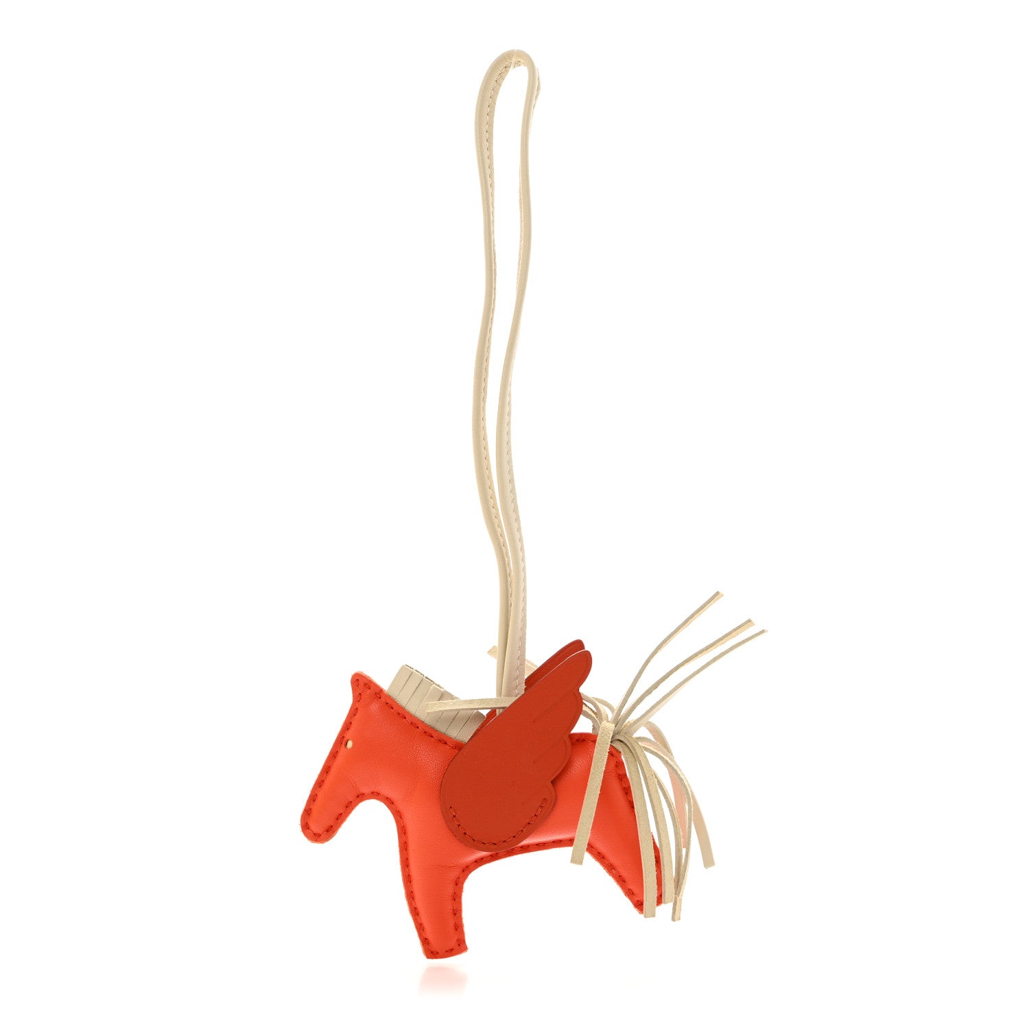 Hermes Milo Lambskin Grigri Rodeo Pegase Horse Bag Charm PM Orange Poppy Craie Terre Battue 1 of 5