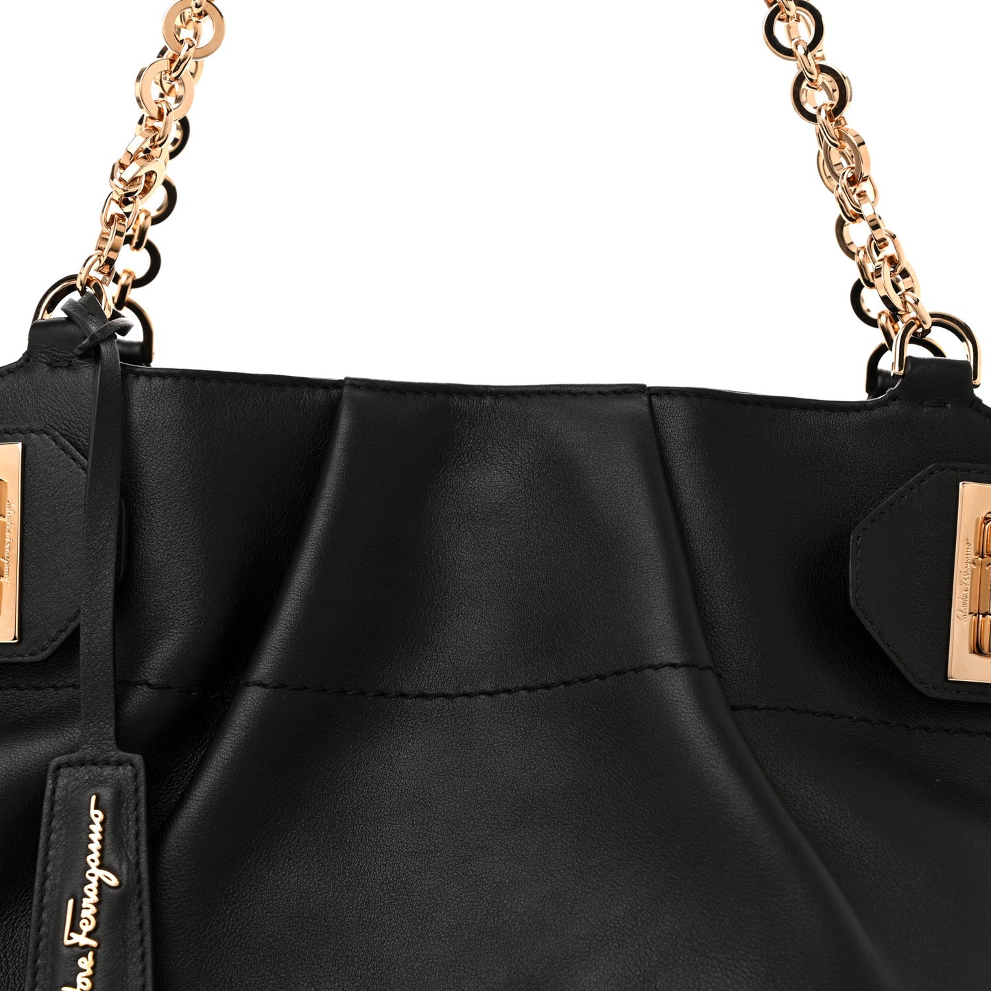 Calfskin Gancini Tote Bag Black
