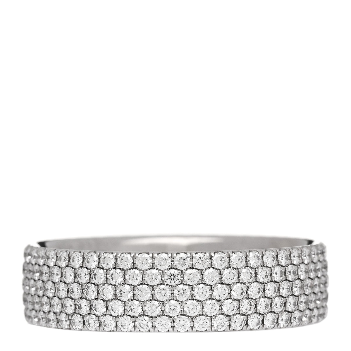 Tiffany 18K White Gold Diamond Metro Five-Row Ring 53 6.5 3 of 5