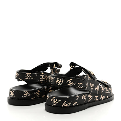 Chanel Rubber CC Dad Sandals 38 Black 5 of 9