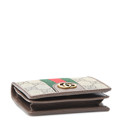 Gucci X DISNEY GG Supreme Monogram Web Three Little Pigs Ophidia Card Case Wallet Beige New Acero 3 of 7