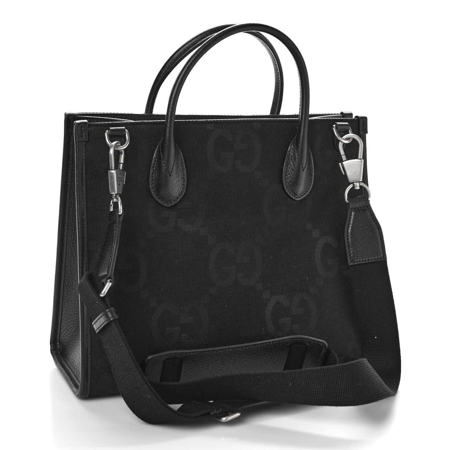 Monogram Jumbo GG Textured Dollar Calfskin Tote Bag Black