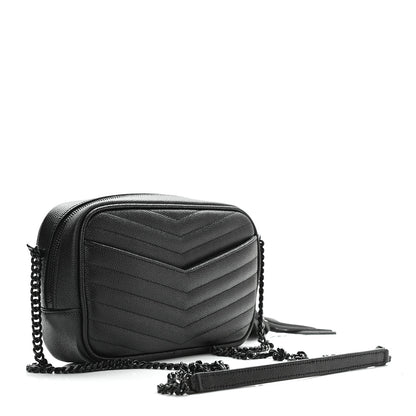 Saint Laurent Grain De Poudre Matelasse Monogram Mini Lou Camera Bag Black 3 of 8