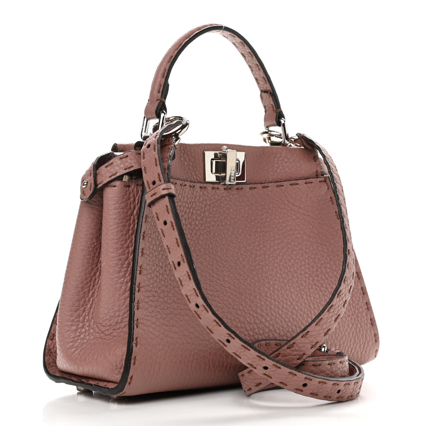 Cuoio Romano Selleria Bi-Color Mini Peekaboo Iconic Satchel English Rose Camelia