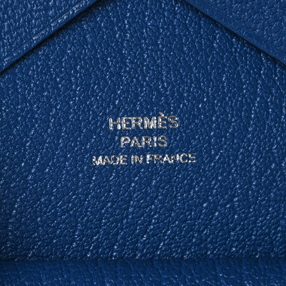 Hermes Chevre Chamkila Calvi Duo Card Case Bleu Royale 9 of 9
