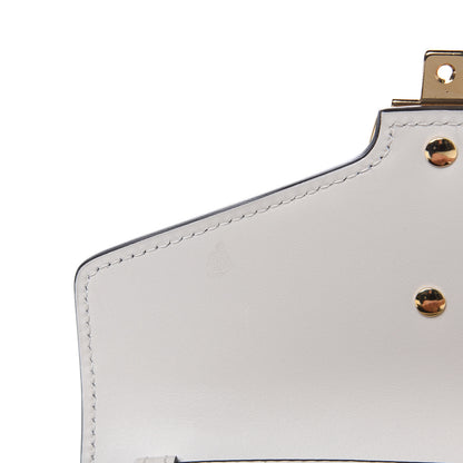 Gucci Calfskin Embroidered Mini Sylvie Top Handle Bag White 10 of 12