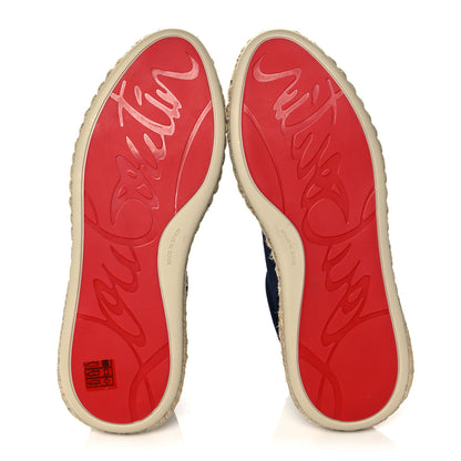 Christian Louboutin Toile Calfskin Espasneak Flat Sneaker 39 Navy 5 of 11