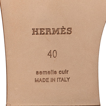 Hermes Box Calfskin Oran Sandals 40 Gold 7 of 9