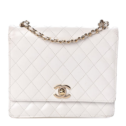 Chanel Glazed Calfskin Stitched Mini Square Flap White 1 of 18